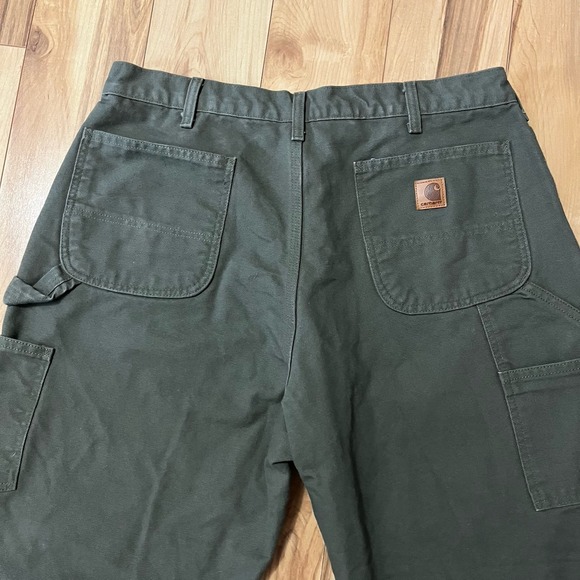 Carhartt B111 MOS Canvas Flannel Lined Carpenter Pants 38 X 30 Original Fit Gorp - Picture 8 of 9